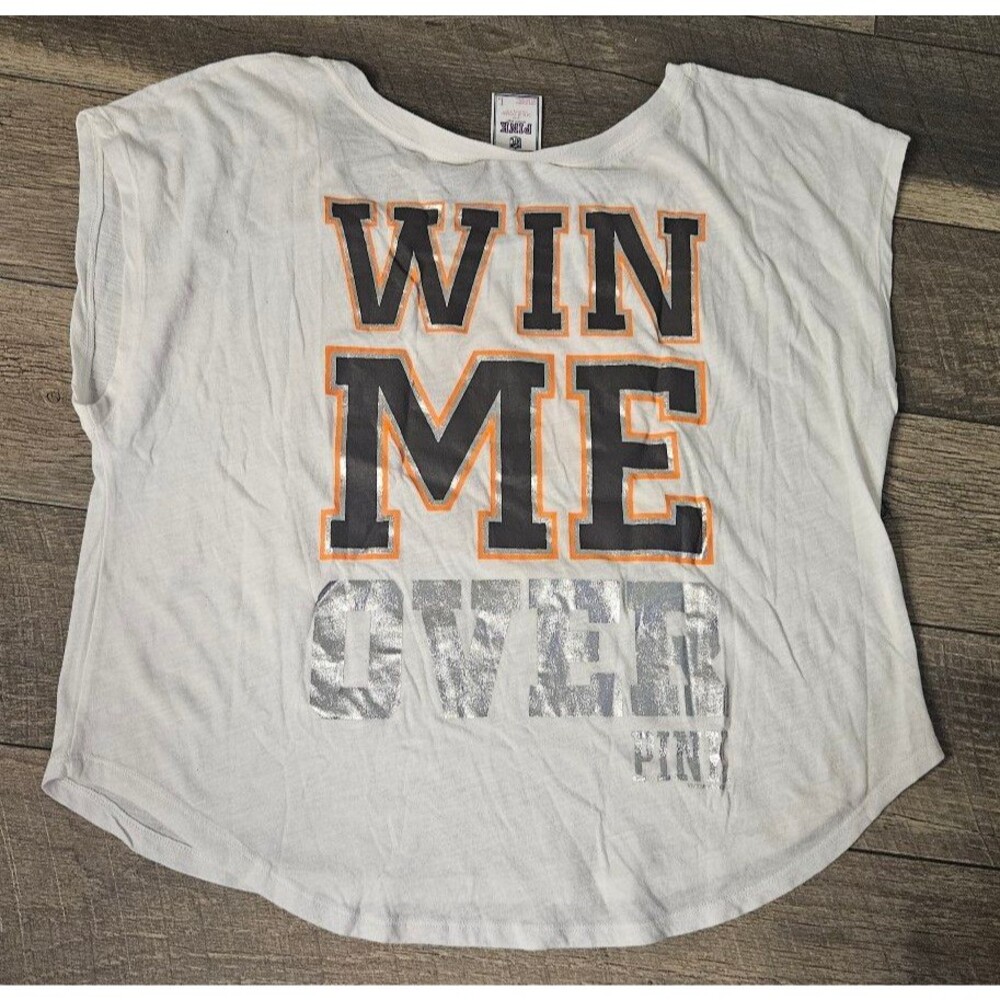 Victoria's Secret PINK Cleveland Browns "WIN ME OVER" Graphic T-shirt Large